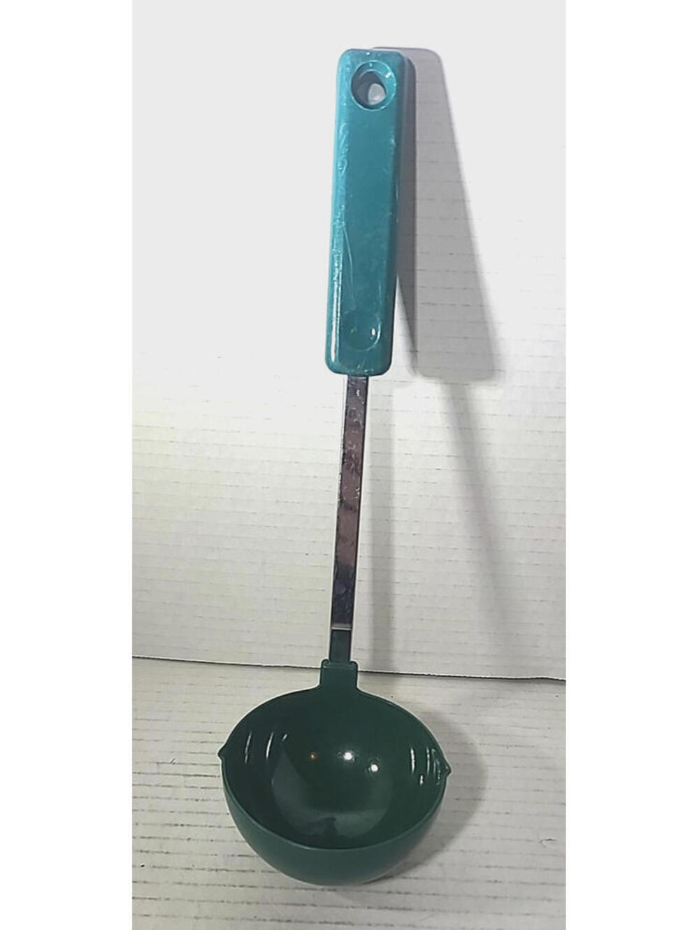 Ekco Forge Vintage Stainless Steel Ladle With Green Handle Retro